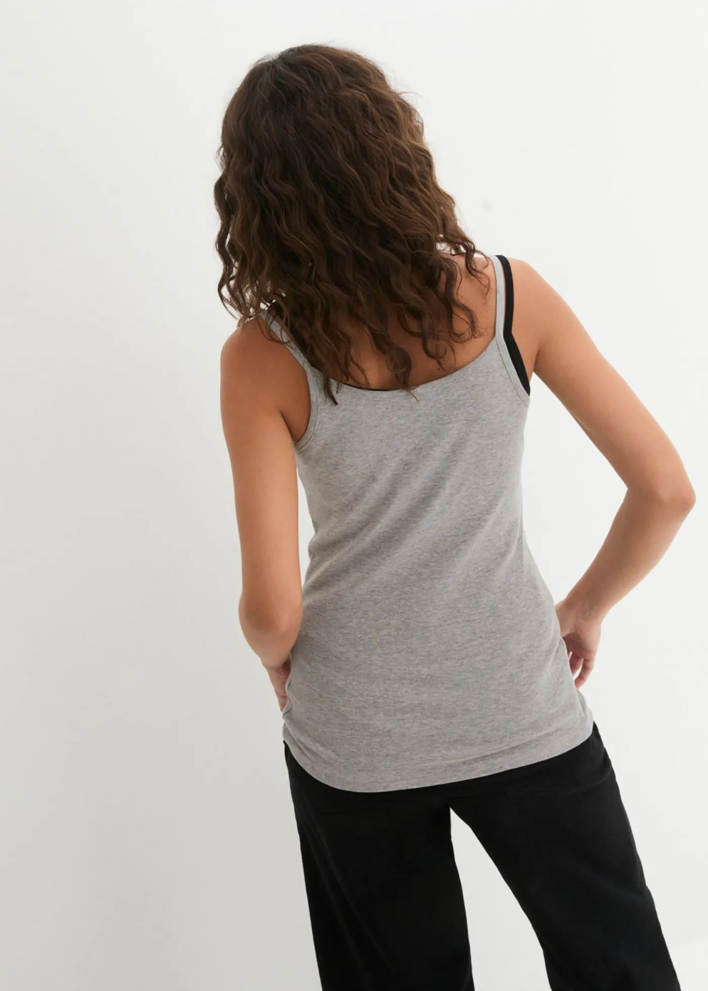Top de algodón puro con tirantes finos (3 unidades) Mujer Camisetas Interiores|Básicos