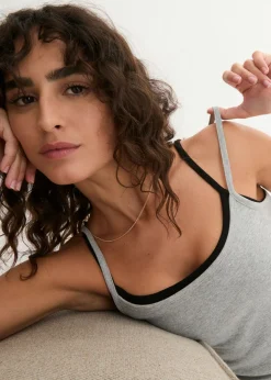 Top de algodón puro con tirantes finos (3 unidades) Mujer Camisetas Interiores|Básicos