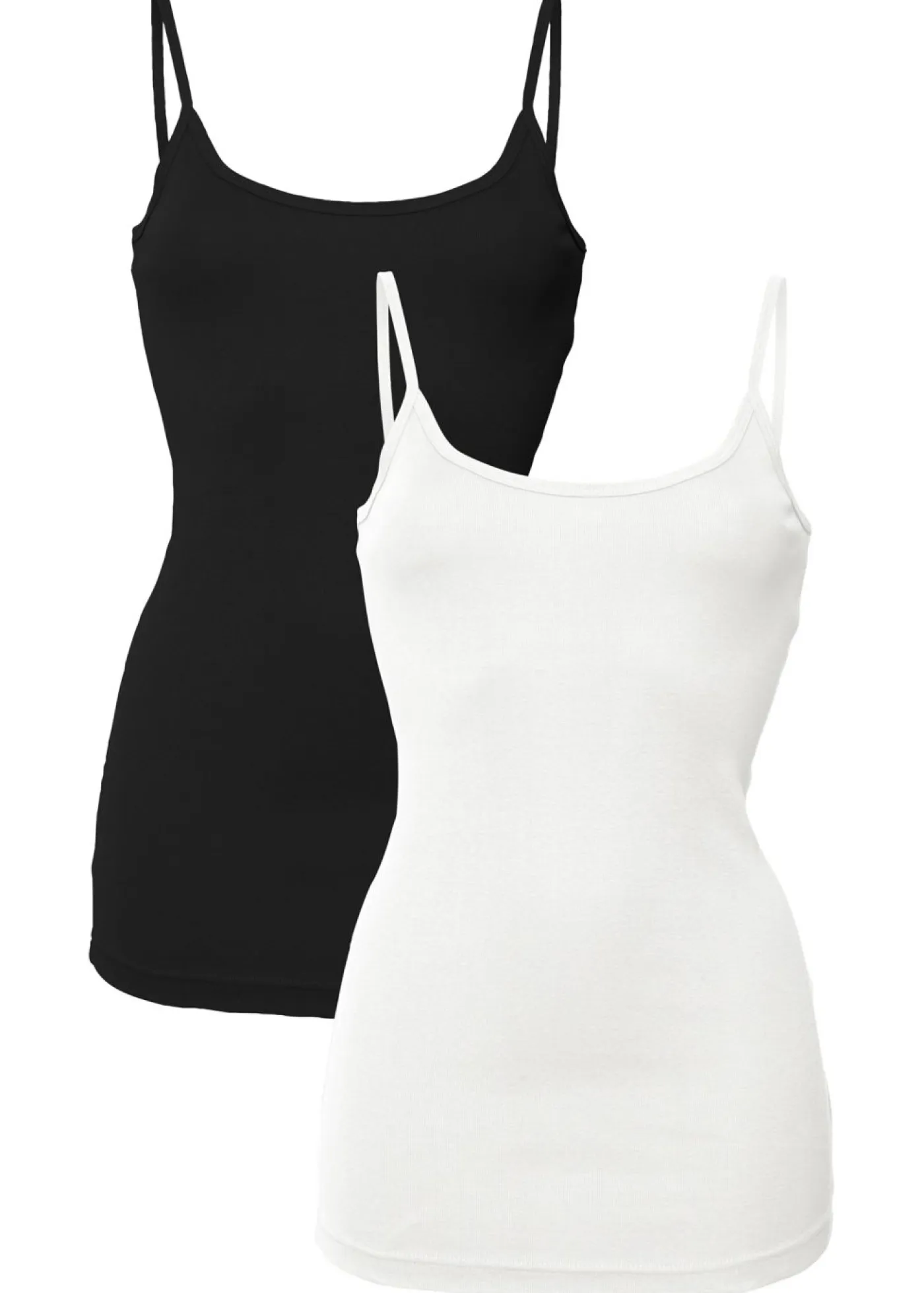 Clearance Top de algodón puro con tirantes finos (2 unidades) Mujer Camisetas Interiores|Básicos