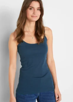 Best Top de algodón puro con tirantes finos (3 unidades) Mujer Camisetas Interiores|Básicos