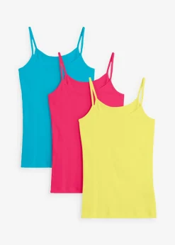 Outlet Top de algodón puro con tirantes finos (3 unidades) Mujer Camisetas Interiores|Básicos