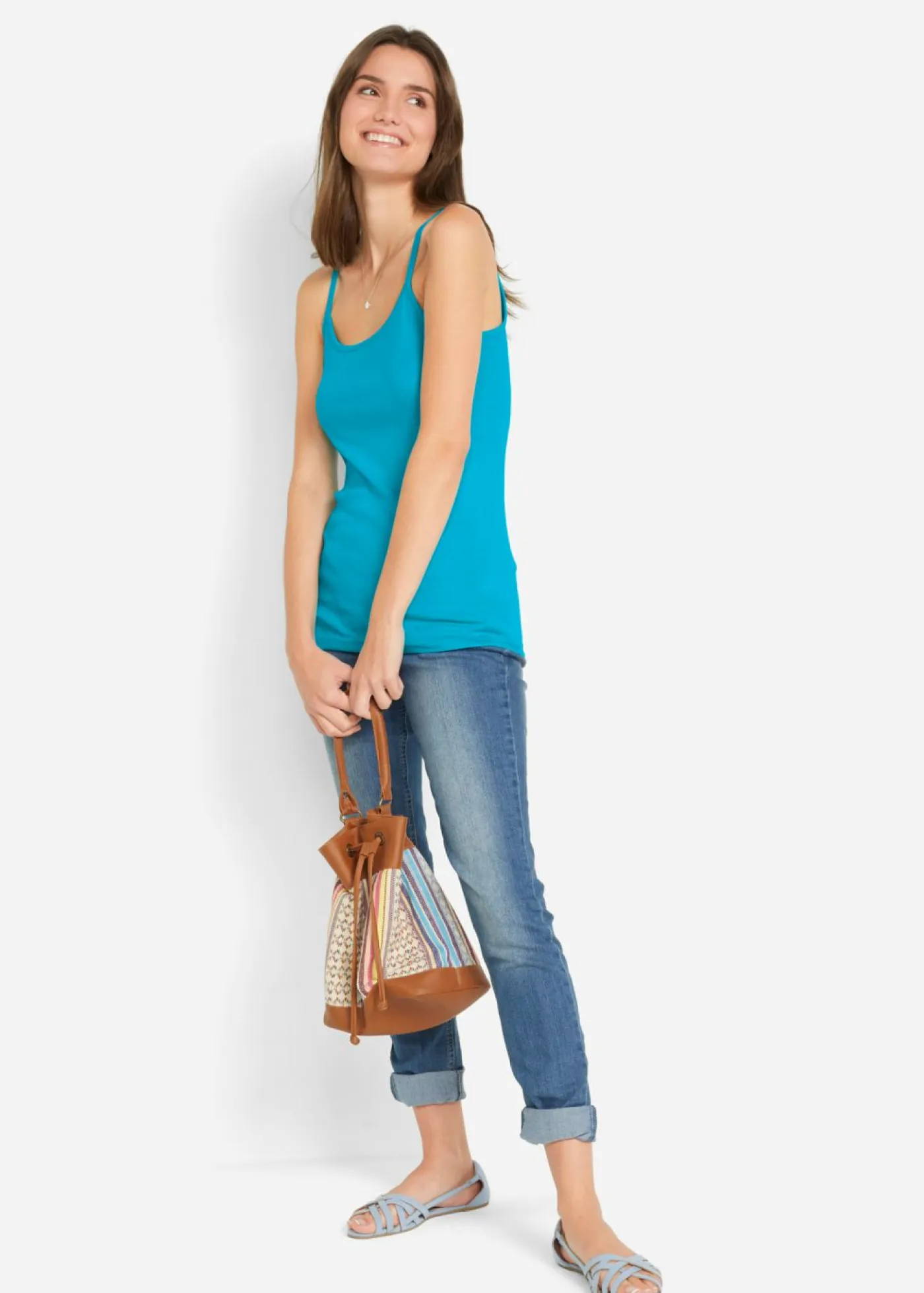 Outlet Top de algodón puro con tirantes finos (3 unidades) Mujer Camisetas Interiores|Básicos