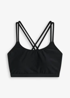 Top de bikini bustier con tirantes cruzados Mujer Conjuntos De Traje De Baño|Ropa De Baño Deportiva