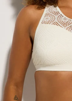 Hot Top de bikini bustier con encaje Mujer Conjuntos De Traje De Baño|Bikinis