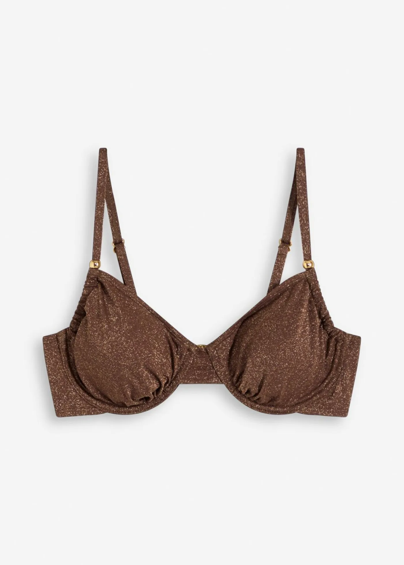 Best Top de bikini con aros de material brillante Mujer Copas Grandes (D-G)|Conjuntos De Traje De Baño
