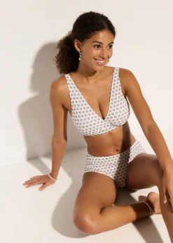 Clearance Top de bikini tipo bustier con escote en V Mujer Conjuntos De Traje De Baño|Bikinis