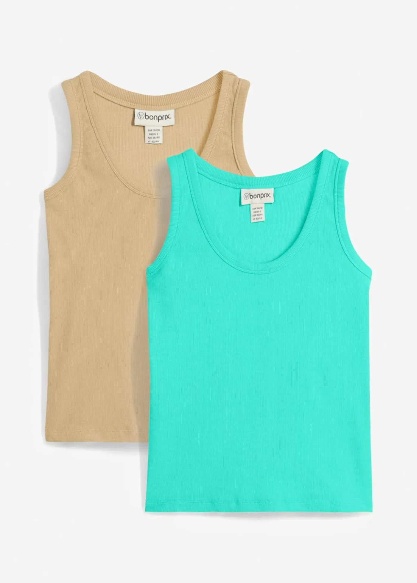 Outlet Top de canalé de algodón orgánico (2 unidades) Mujer Camisetas Interiores|Básicos