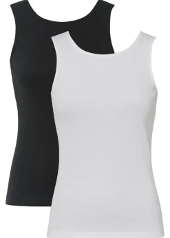 Best Top de canalé de algodón orgánico puro (2 unidades) Mujer Básicos|Camisetas