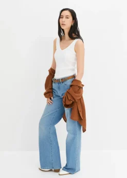 Sale Top de canalé de algodón orgánico puro (2 unidades) Mujer Camisetas