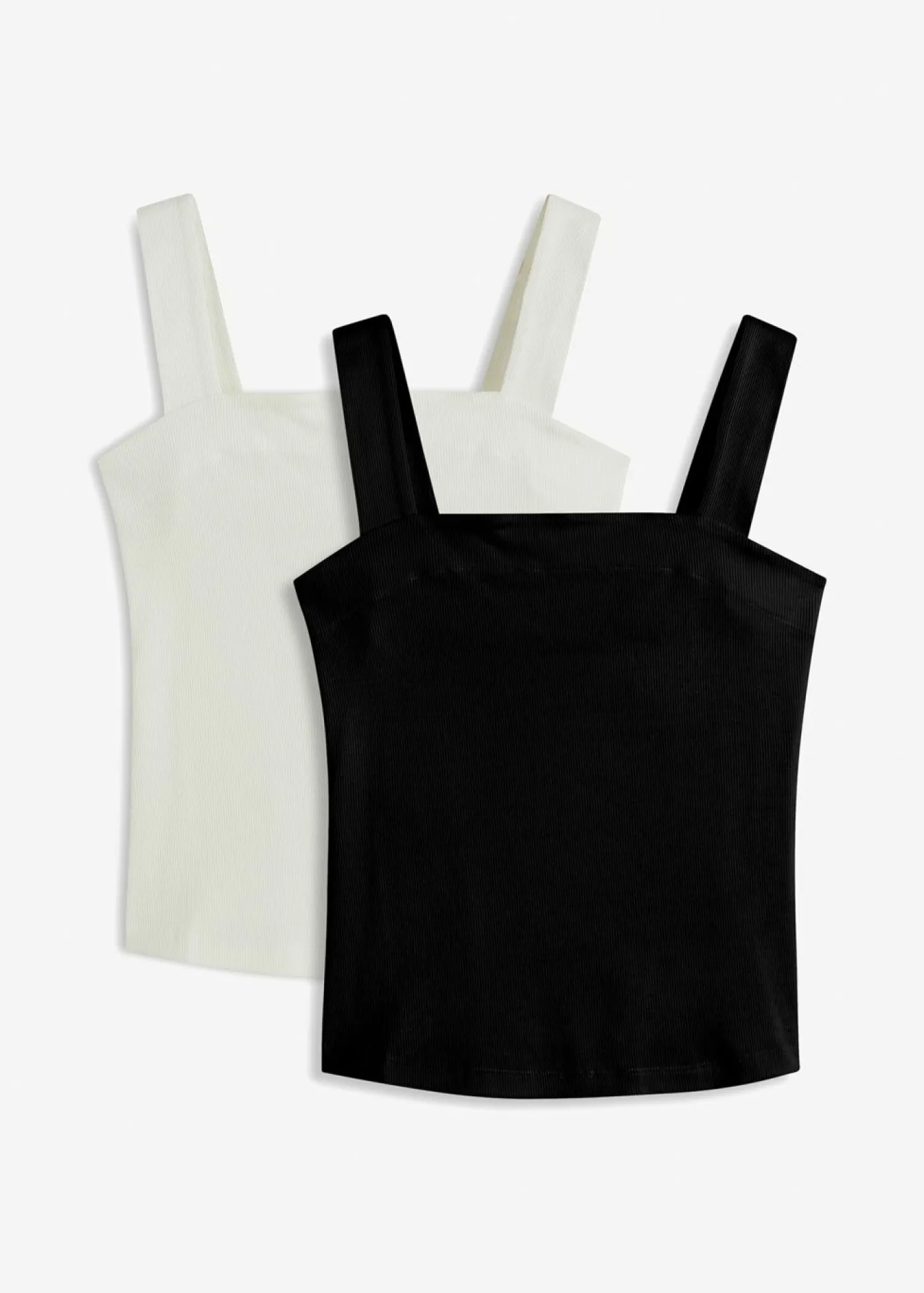 Outlet Top de canalé de algodón orgánico (2 unidades) Mujer Camisetas Interiores|Básicos