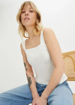 Outlet Top de canalé de algodón orgánico (2 unidades) Mujer Camisetas Interiores|Básicos