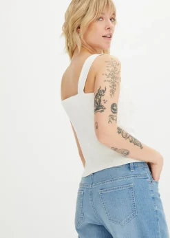 Outlet Top de canalé de algodón orgánico (2 unidades) Mujer Camisetas Interiores|Básicos