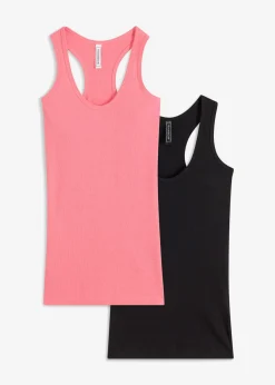 Discount Top de canalé de algodón orgánico (2 unidades) Mujer Camisetas Interiores|Básicos