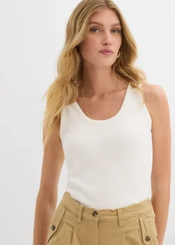 Hot Top de canalé de algodón orgánico (2 unidades) Mujer Camisetas Interiores|Básicos