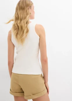Hot Top de canalé de algodón orgánico (2 unidades) Mujer Camisetas Interiores|Básicos