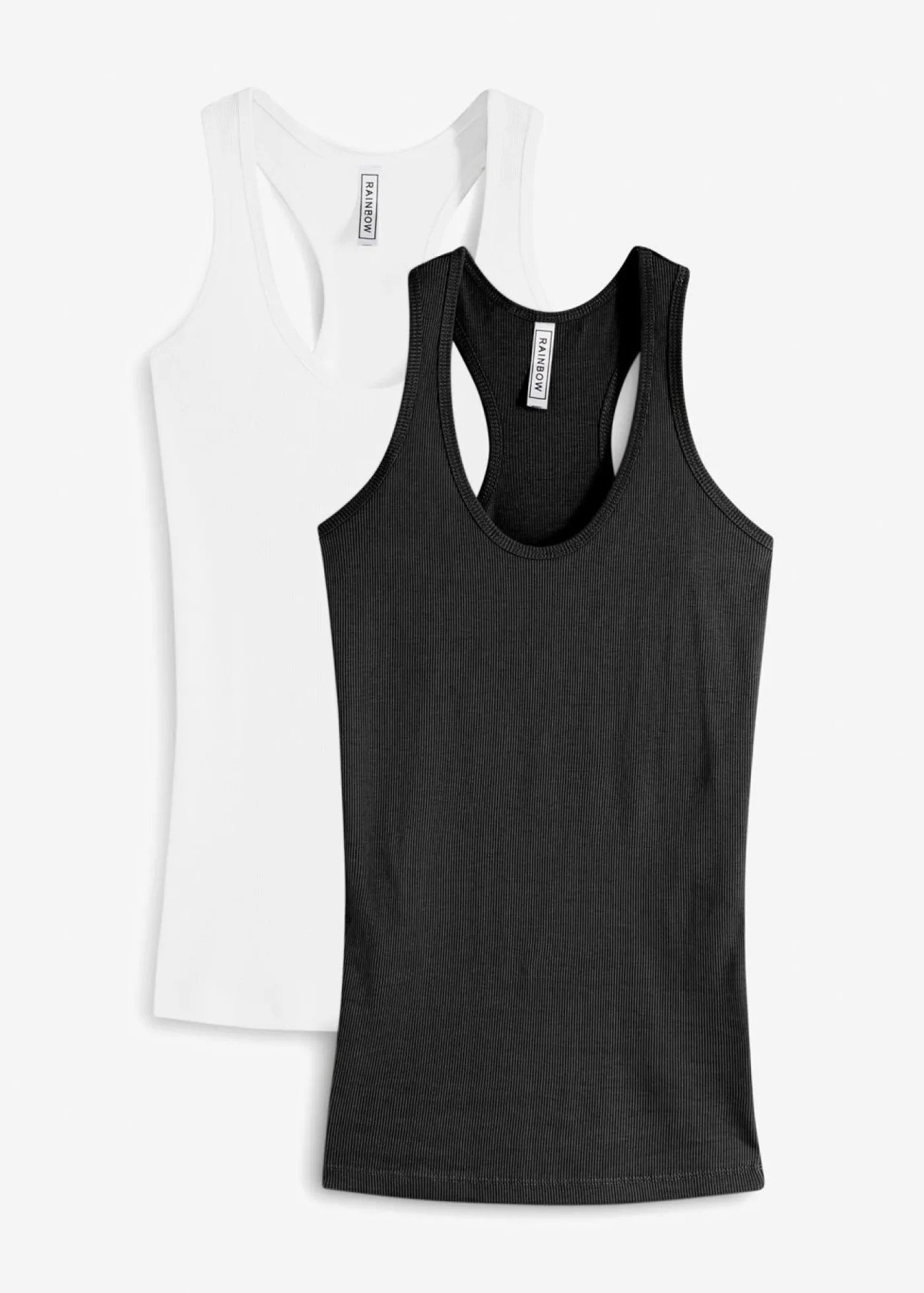 Sale Top de canalé de algodón orgánico (2 unidades) Mujer Camisetas Interiores|Básicos