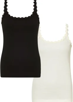 Best Top de canalé de algodón puro (2 unidades) Mujer Camisetas
