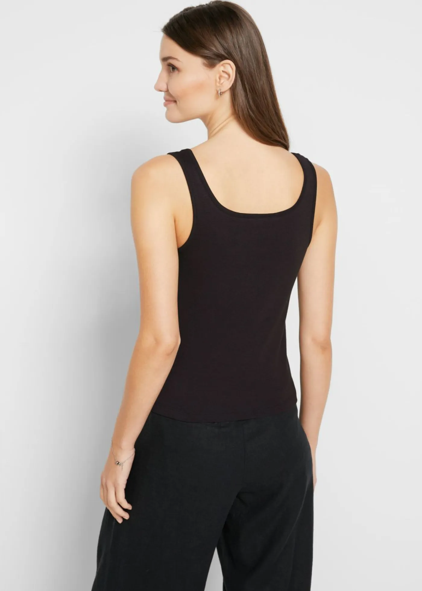 Top de canalé de algodón puro Mujer Camisetas Interiores|Básicos