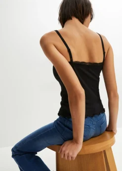 Top de canalé de mezcla de viscosa suave (2 unidades) Mujer Camisetas