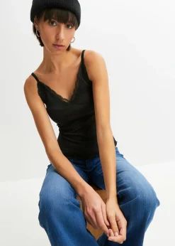 Top de canalé de mezcla de viscosa suave (2 unidades) Mujer Camisetas