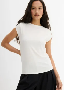 Online Top de canalé de mezcla suave de modal Mujer Esenciales|Camisetas