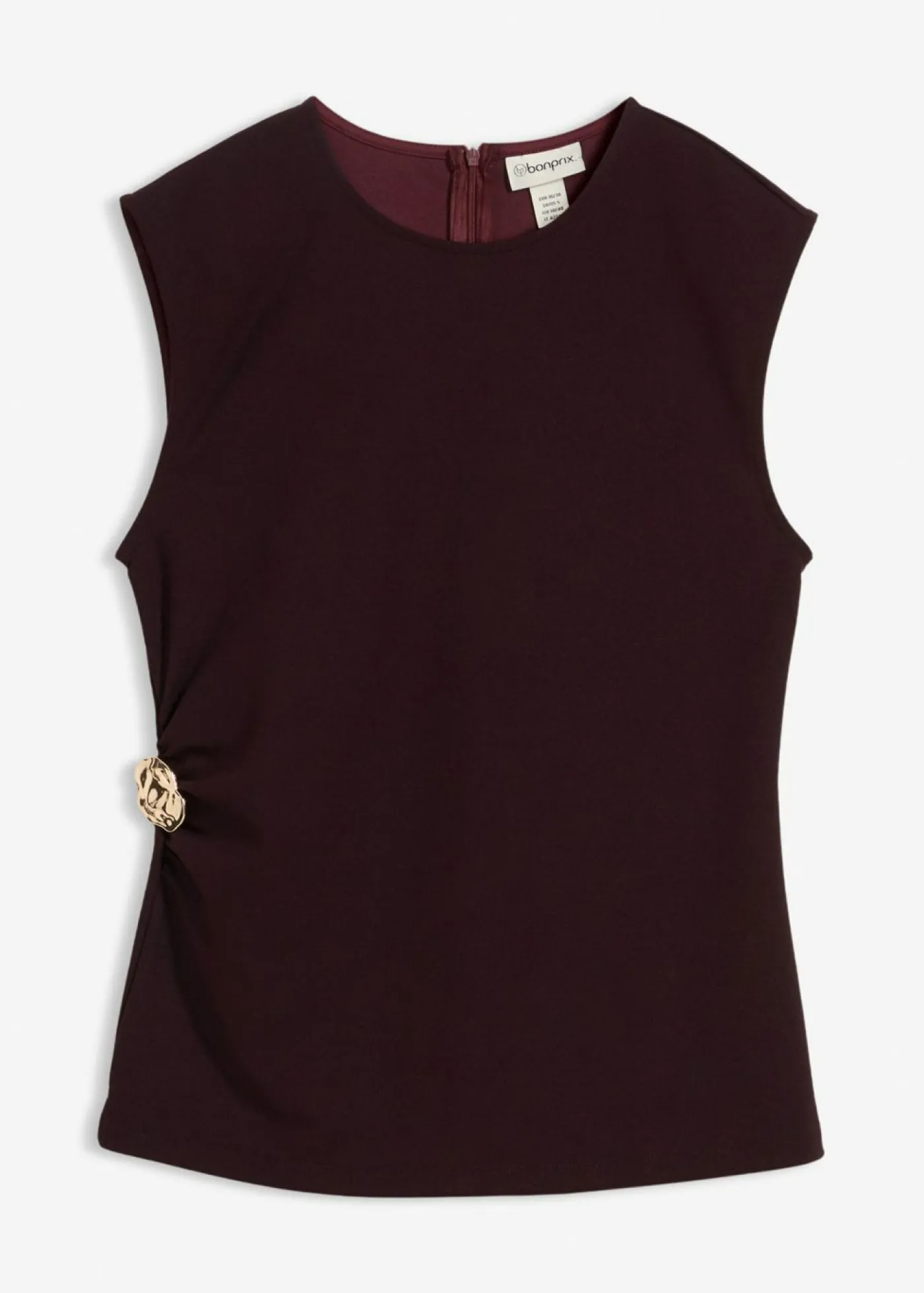 Top de crepé con hebilla decorativa Mujer Esenciales|Camisetas