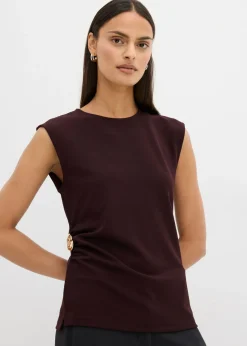 Top de crepé con hebilla decorativa Mujer Esenciales|Camisetas