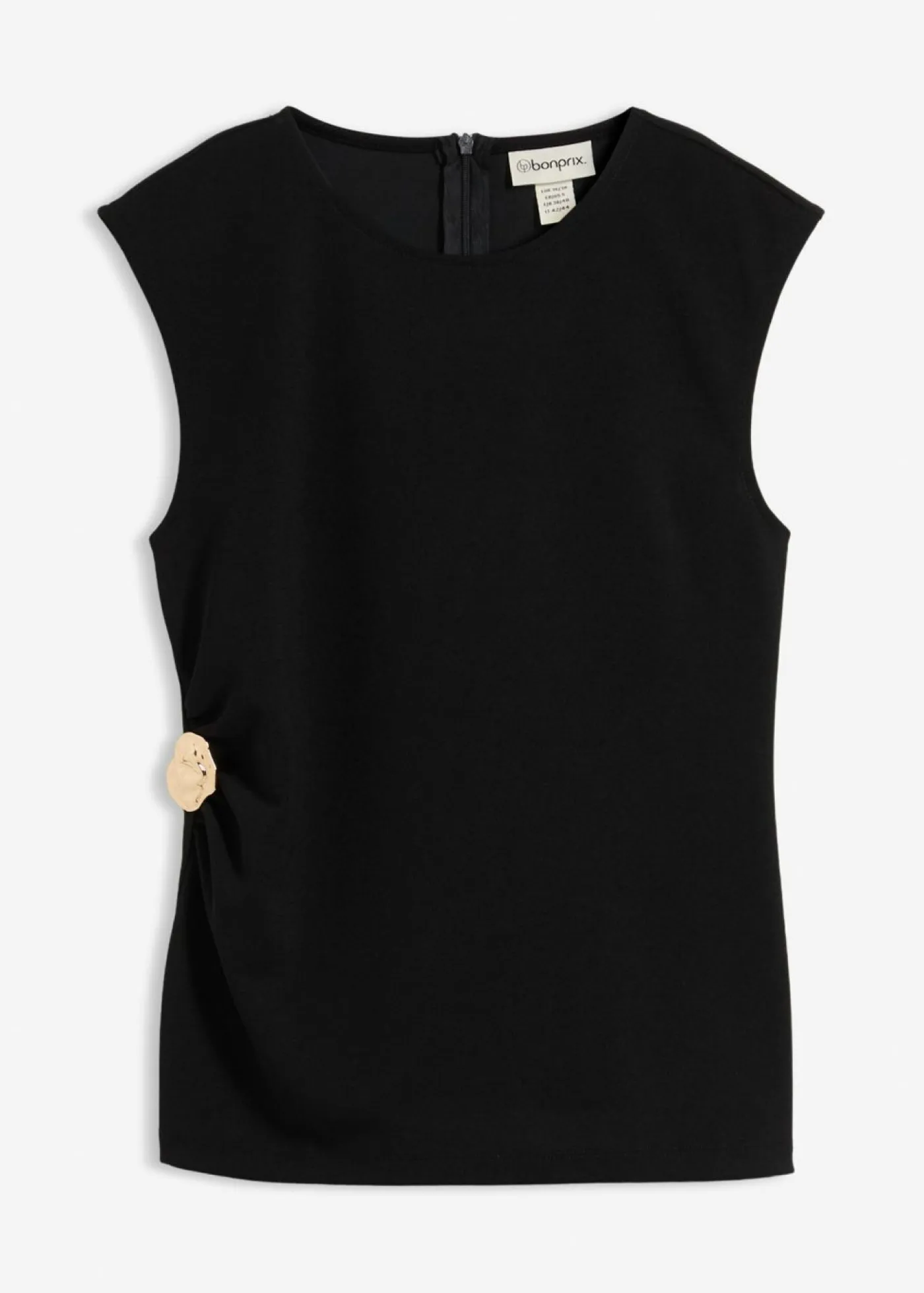 New Top de crepé con hebilla decorativa Mujer Esenciales|Camisetas
