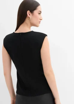 New Top de crepé con hebilla decorativa Mujer Esenciales|Camisetas