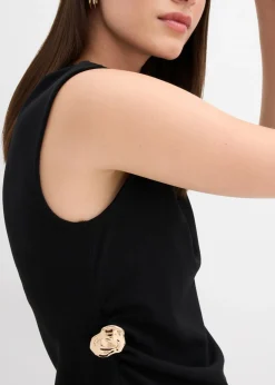 New Top de crepé con hebilla decorativa Mujer Esenciales|Camisetas