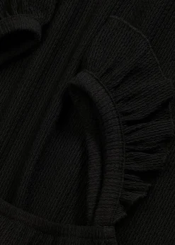 Outlet Top de crepé de punto con tirantes con volantes Mujer Camisetas