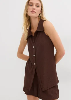 Sale Top de crepé estructurado Mujer Camisetas