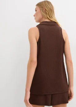 Sale Top de crepé estructurado Mujer Camisetas