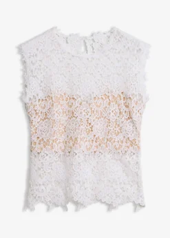 New Top de encaje Mujer Camisetas|Novedades