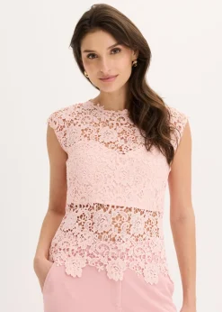 New Top de encaje Mujer Camisetas|Novedades