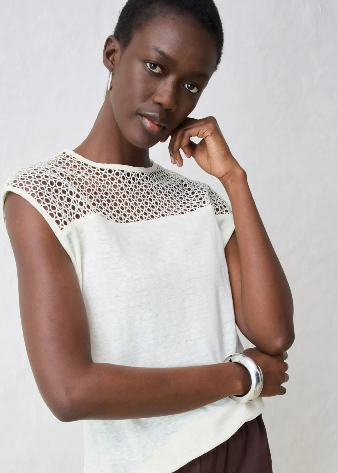 Outlet Top de lino puro Mujer Premium|Camisetas