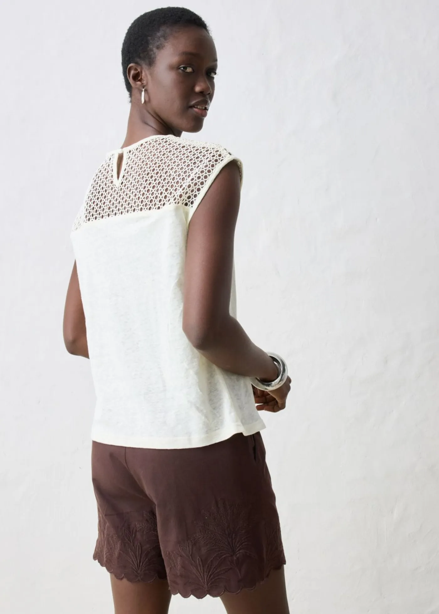 Outlet Top de lino puro Mujer Premium|Camisetas