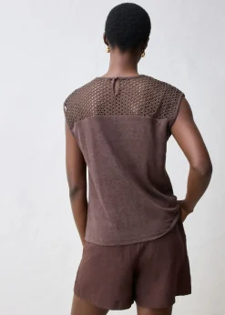 Hot Top de lino puro Mujer Premium|Camisetas