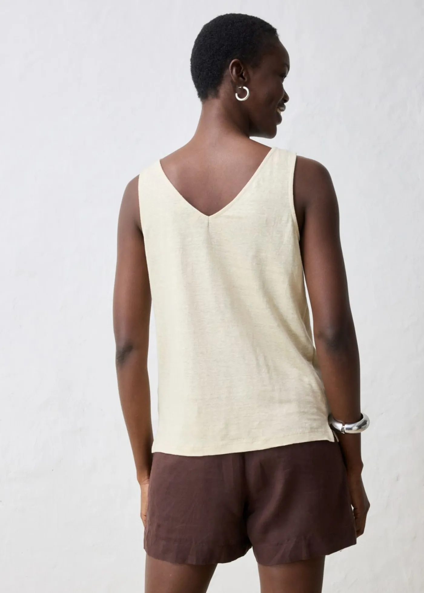 Hot Top de lino puro Mujer Camisetas
