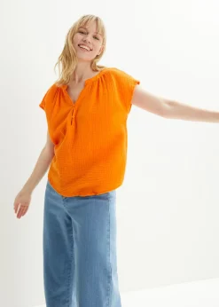 New Top de muselina de algodón puro Mujer Camisas Y Blusas