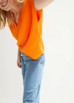 New Top de muselina de algodón puro Mujer Camisas Y Blusas
