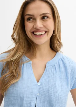 New Top de muselina de algodón puro Mujer Camisas Y Blusas