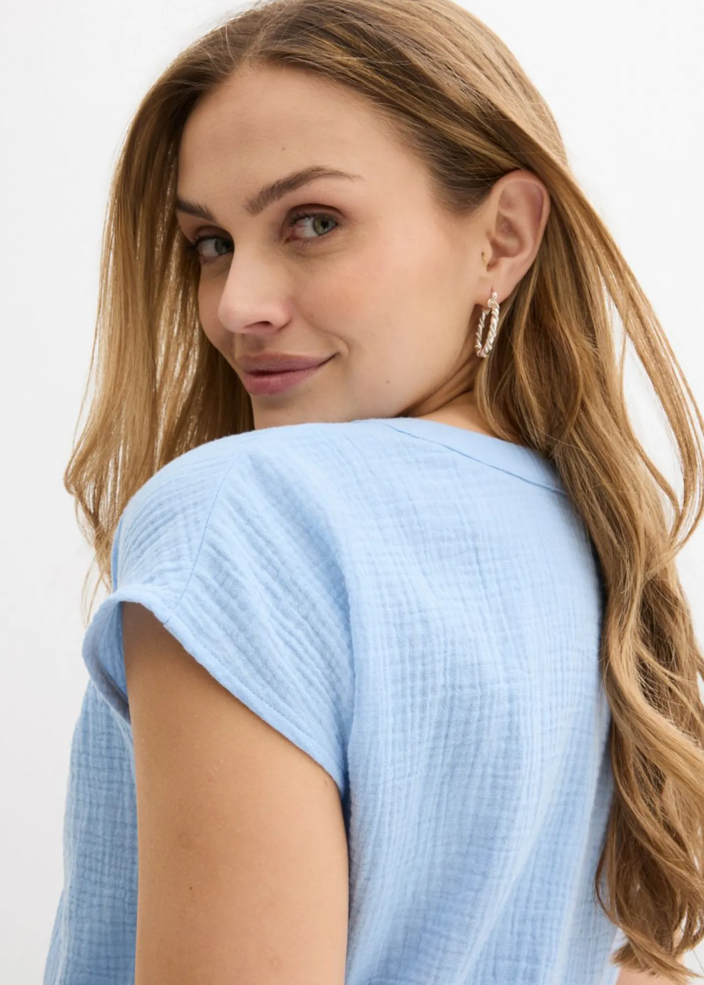 New Top de muselina de algodón puro Mujer Camisas Y Blusas