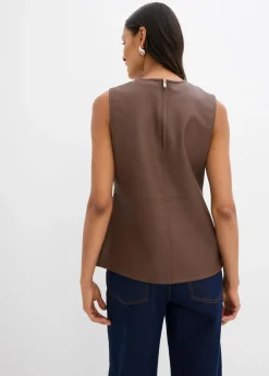 Top de piel sintética Mujer Esenciales|Camisetas