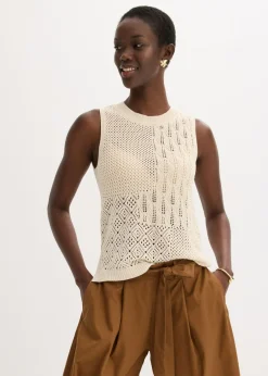 Best Top de punto ajour con fibras metalizadas Mujer Camisetas|Ropa De Punto
