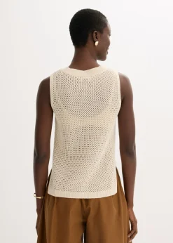 Best Top de punto ajour con fibras metalizadas Mujer Camisetas|Ropa De Punto