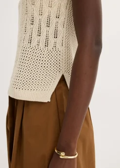 Best Top de punto ajour con fibras metalizadas Mujer Camisetas|Ropa De Punto