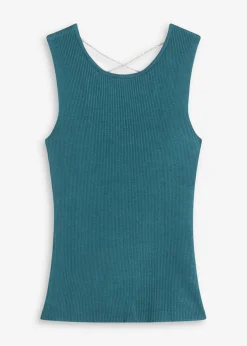 Discount Top de punto con cinta brillante Mujer Camisetas|Ropa De Punto