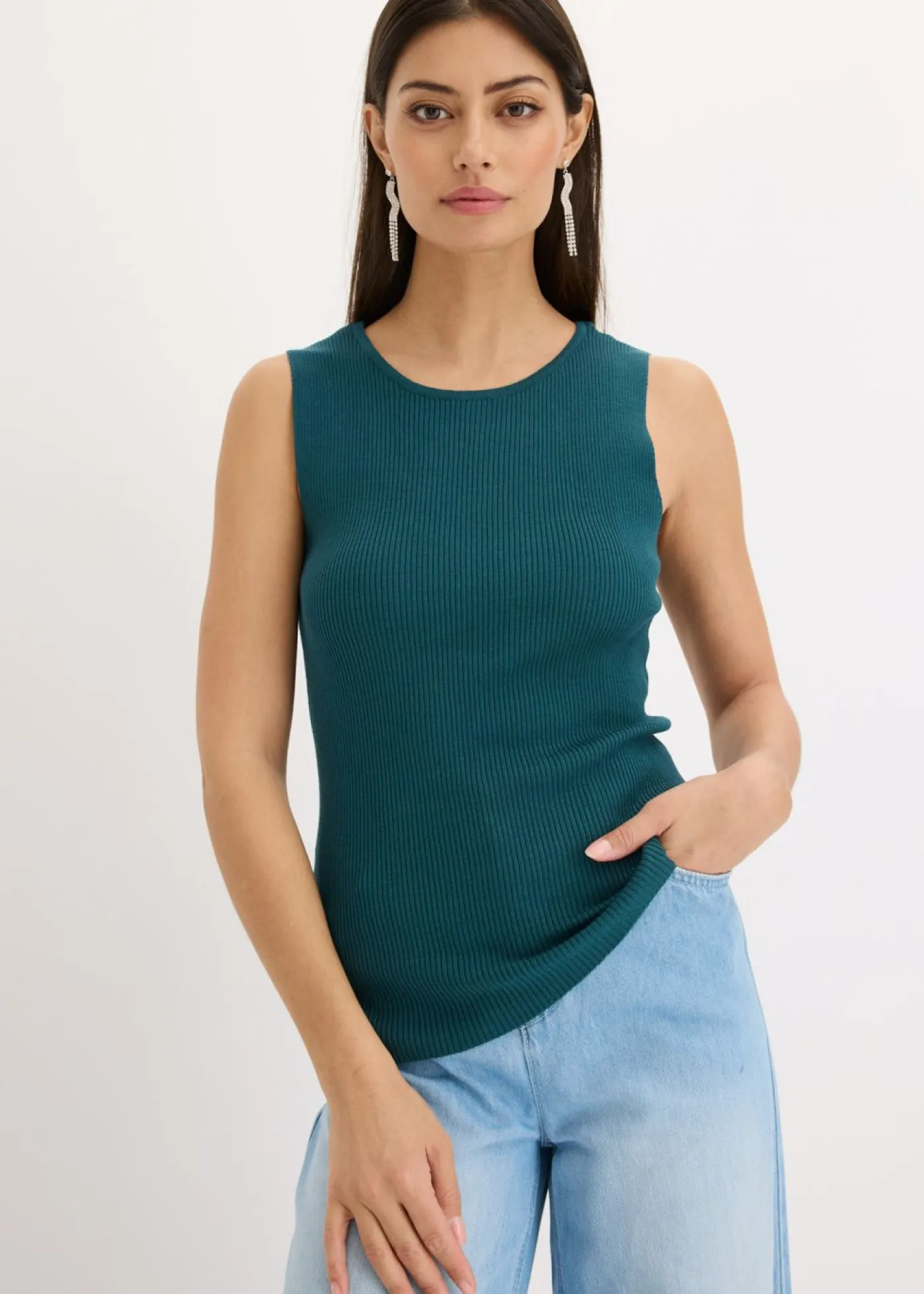 Discount Top de punto con cinta brillante Mujer Camisetas|Ropa De Punto