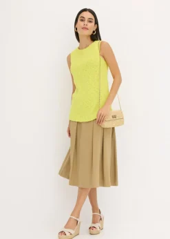 Discount Top de punto de algodón con textura nudosa Mujer Camisetas|Ropa De Punto